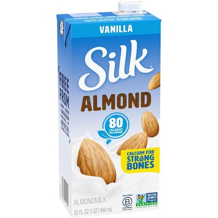 Silk Aseptic Vanilla Almond Milk 32 Oz. Bottle, PK6